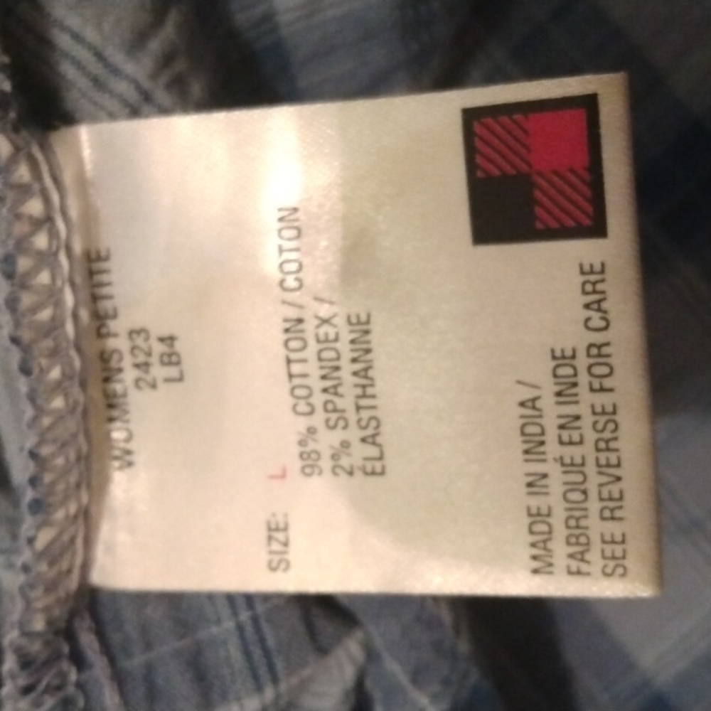 Woolrich Blue Plaid Cotton Women's Blouse - Picture 4 of 7